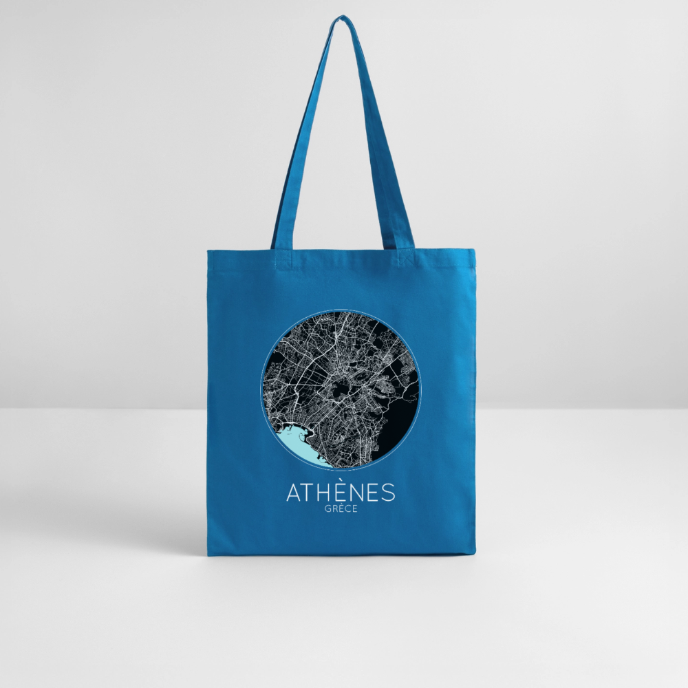 Tote Bag Athènes Bio – Plan d’Athènes - bleu royal