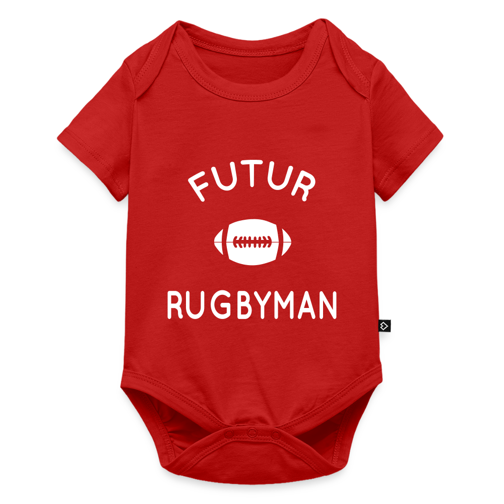 Body Bébé bio manches courtes - Futur rugbyman - rouge