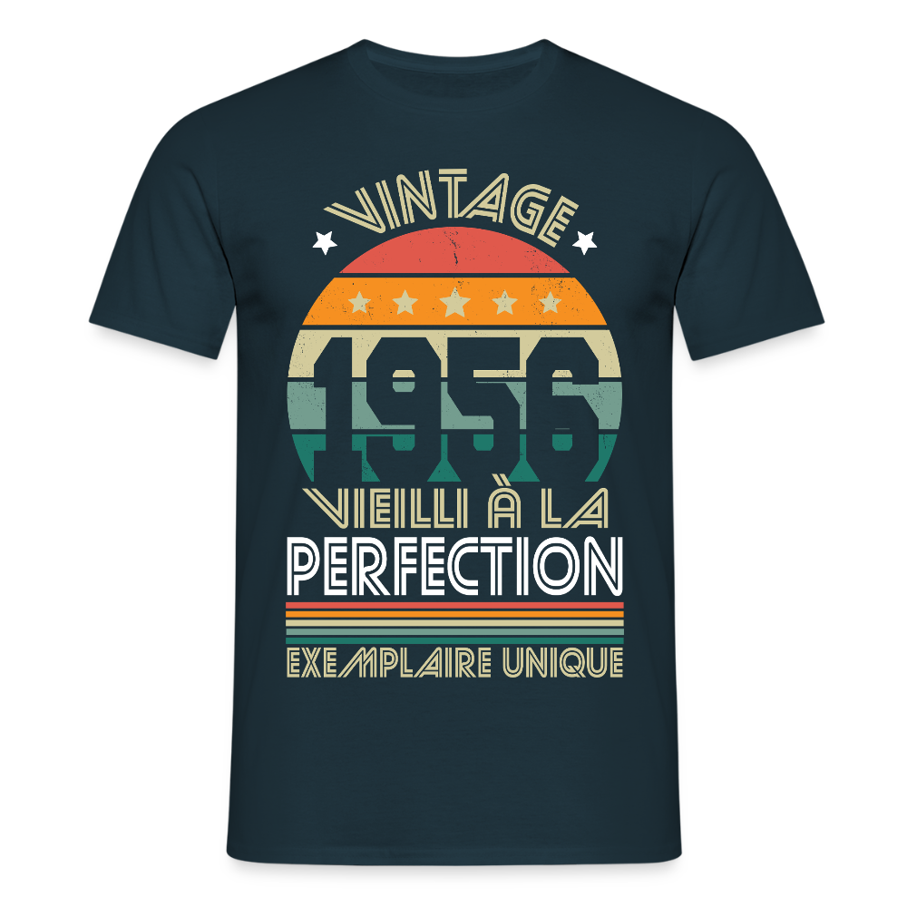T-shirt anniversaire homme 70 ans – Vintage 1956 - marine