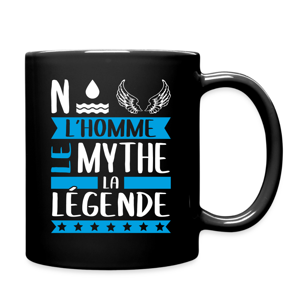 Mug uni Noël rébus – L’homme, le mythe, la légende - noir