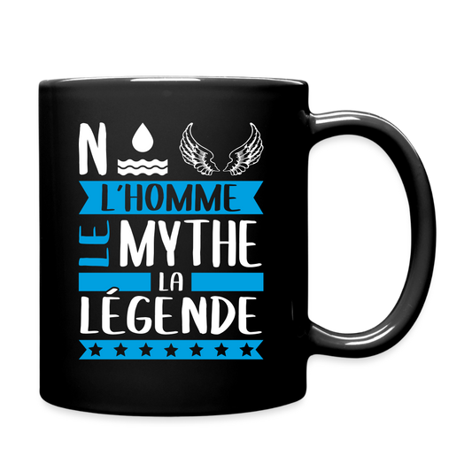 Mug uni Noël rébus – L’homme, le mythe, la légende - noir