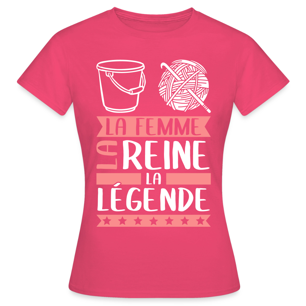 T-shirt femme Solène rébus – La femme, la reine, la légende - rose azalée