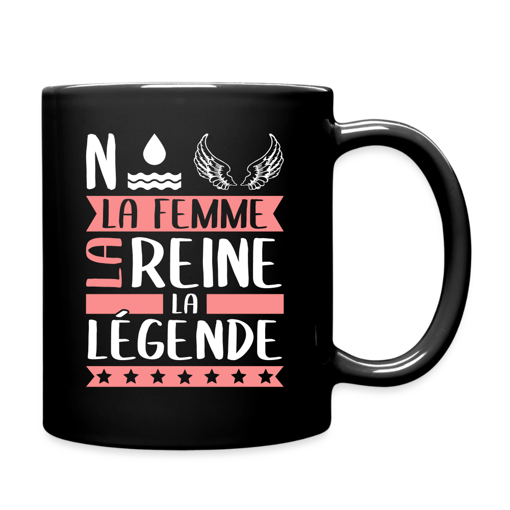 Mug uni Noëlle rébus – La femme, la reine, la légende - noir
