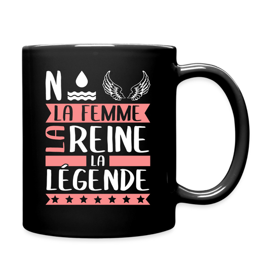 Mug uni Noëlle rébus – La femme, la reine, la légende - noir