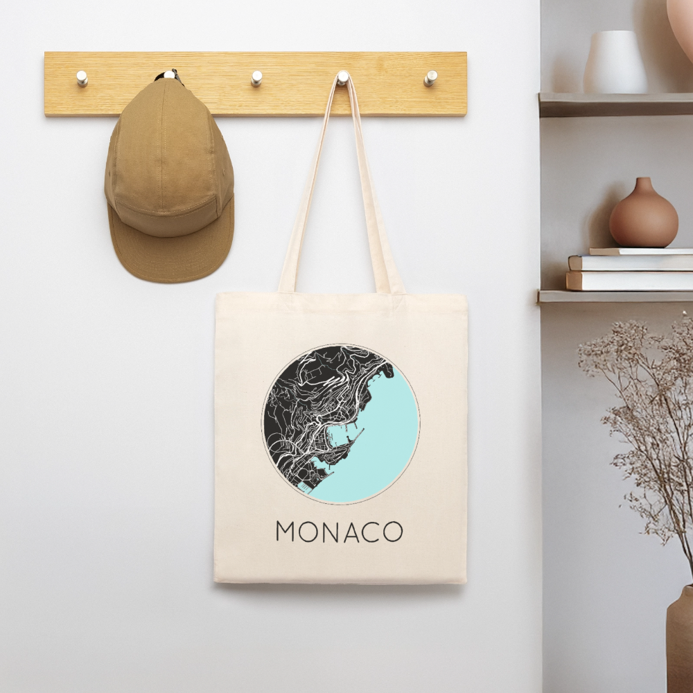 Tote Bag Monaco Bio Coloris Clair – Plan de Monaco - écru doux