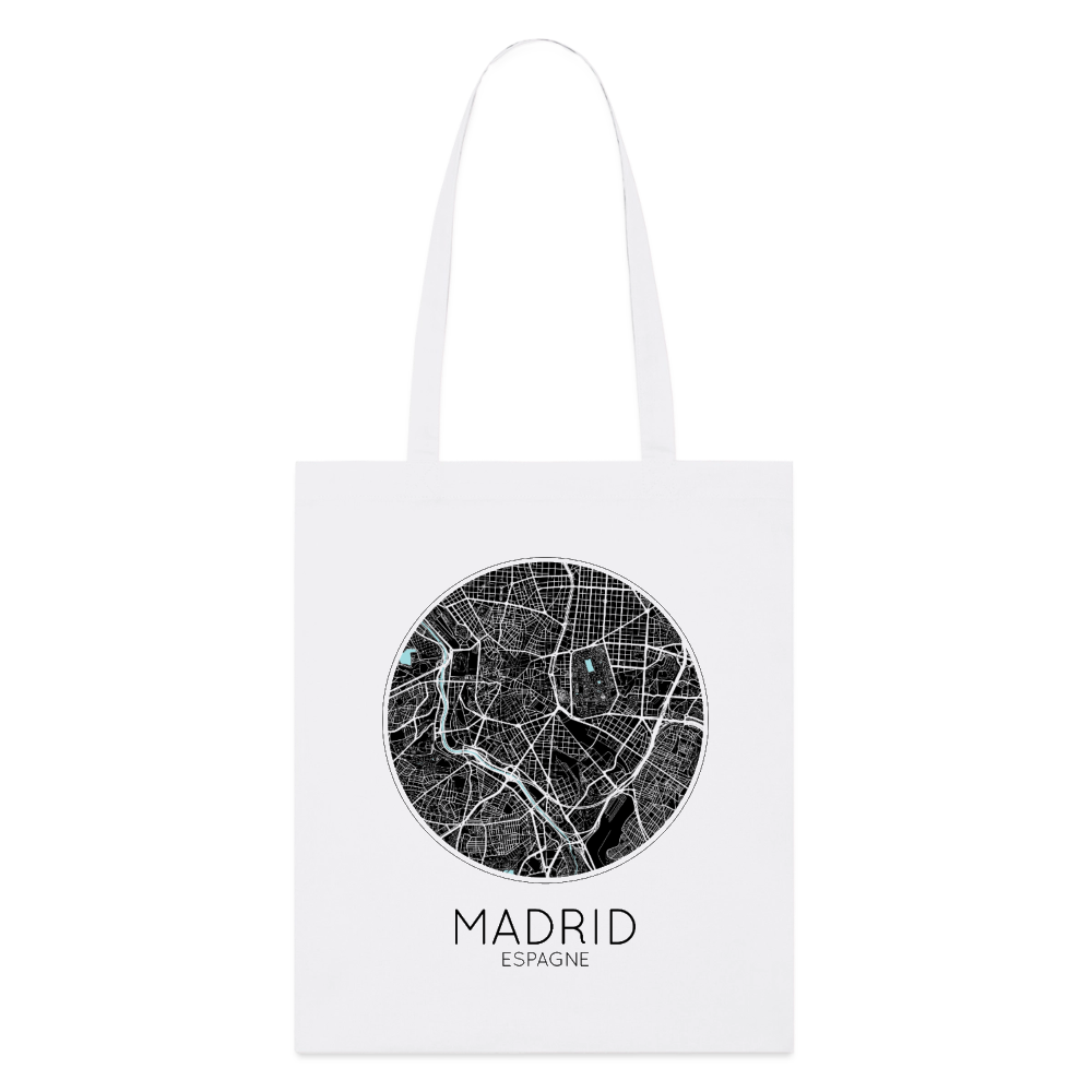 Tote Bag Madrid Bio Coloris Clair – Plan de Madrid - blanc