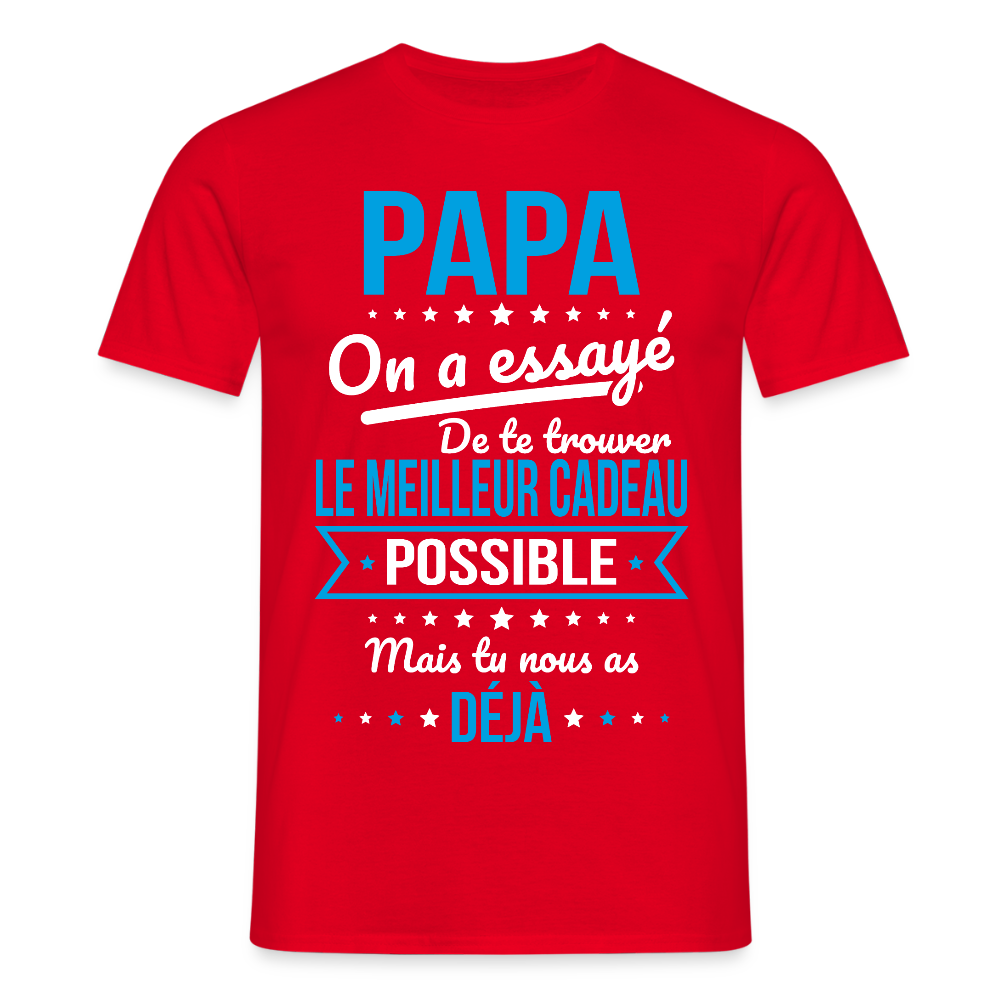 T-shirt Homme - Papa Cadeau Humour - rouge