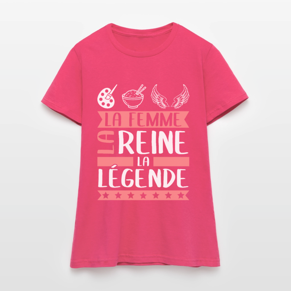 T-shirt femme Arielle rébus – La femme, la reine, la légende - rose azalée