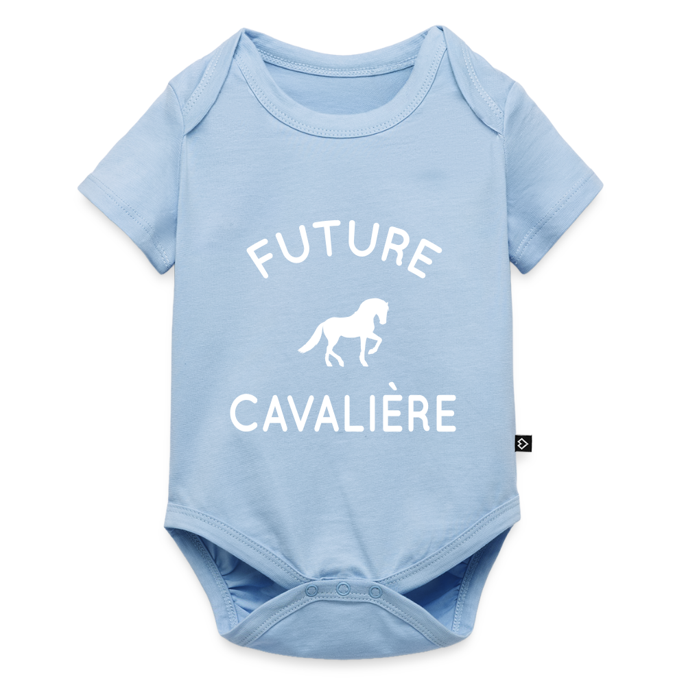 Body Bébé bio manches courtes - Future cavalière - bleu clair