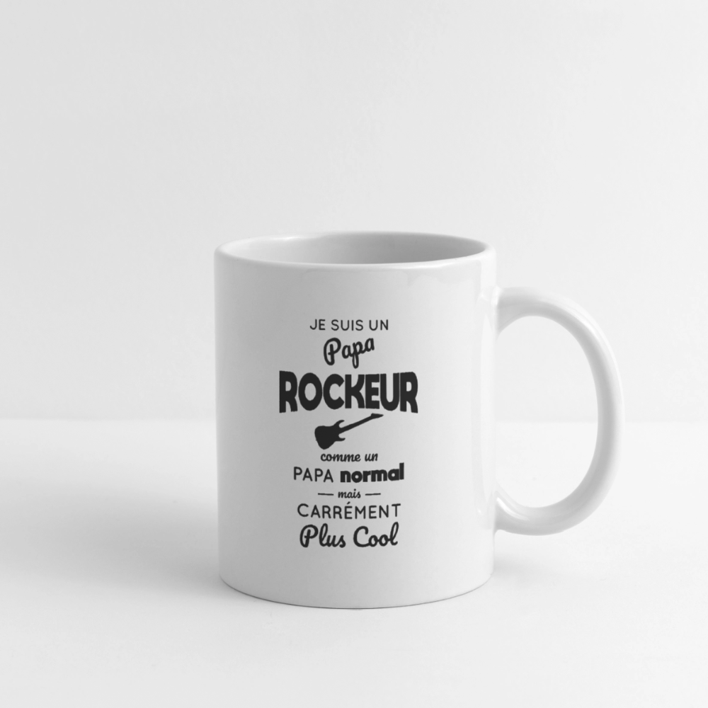Mug blanc - Papa rockeur plus cool - blanc