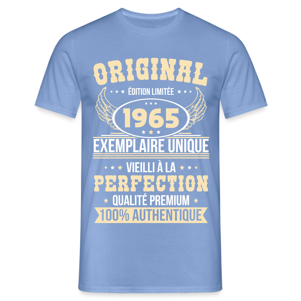 T-shirt Homme - Anniversaire 60 Ans - Original 1965 - carolina blue