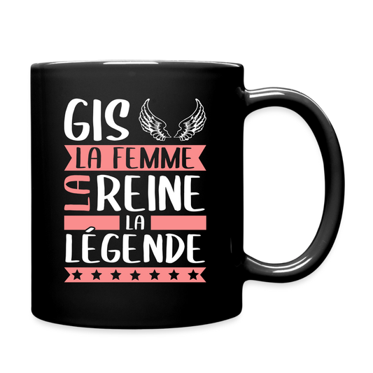 Mug uni Gisèle rébus – La femme, la reine, la légende - noir