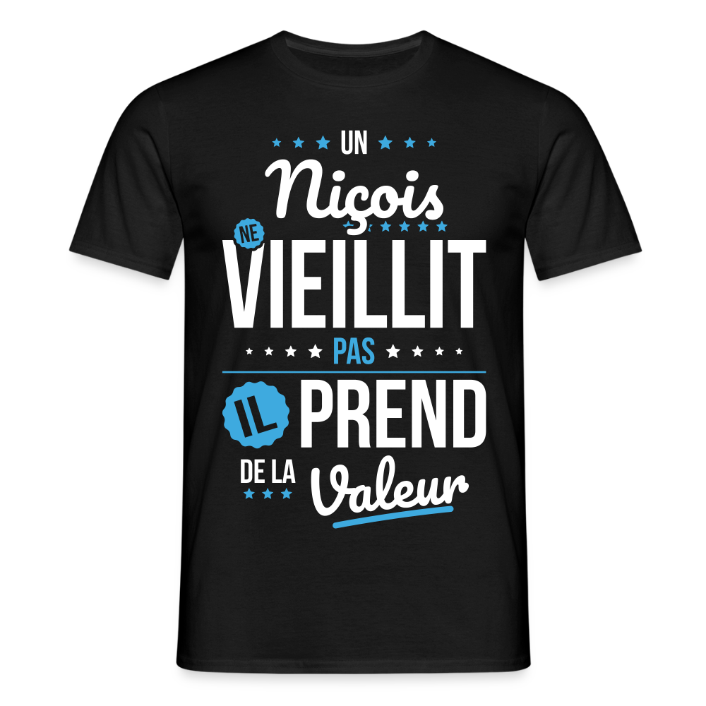 T-shirt Homme - Un Niçois ne vieillit pas - noir
