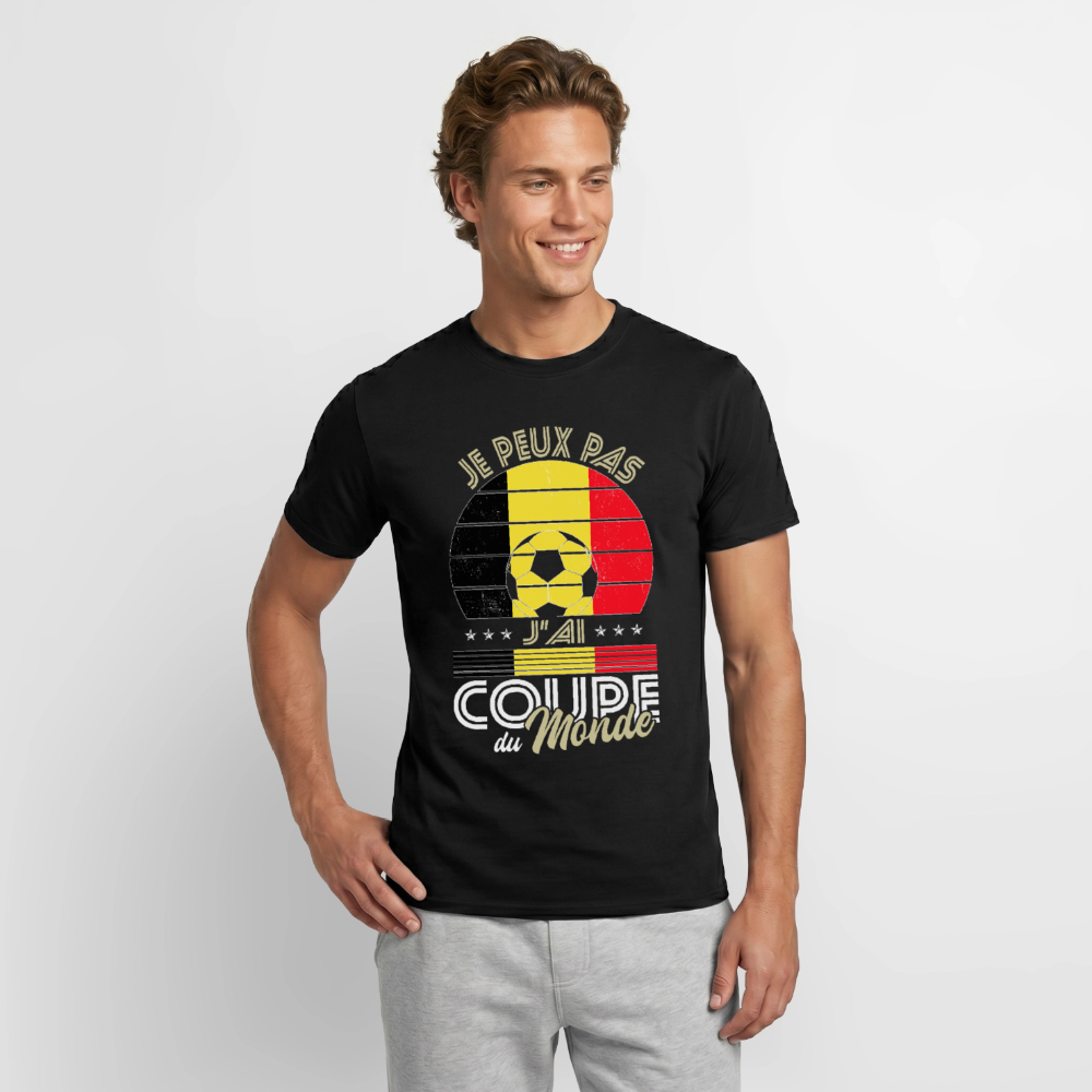 T-shirt Homme - Je peux pas j'ai Coupe du Monde - Belgique - noir