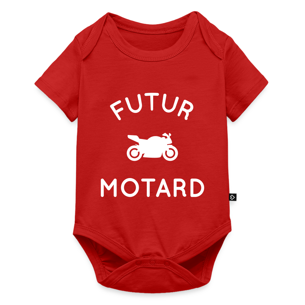 Body Bébé bio manches courtes - Futur motard - rouge