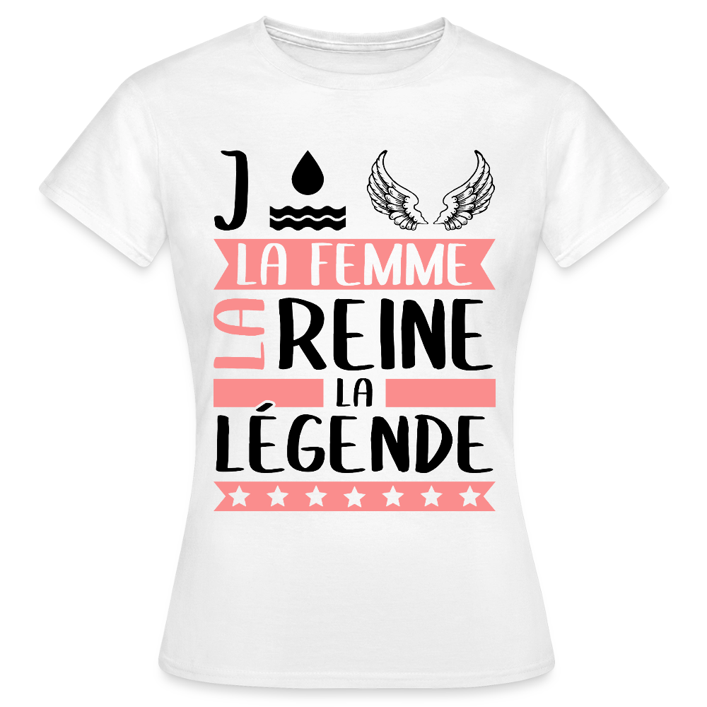 T-shirt femme coloris clair Joëlle rébus – La femme, la reine, la légende - blanc
