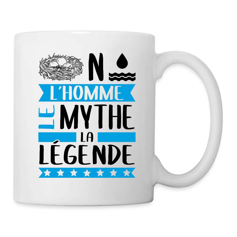 Mug blanc Nino rébus – L’homme, le mythe, la légende - blanc