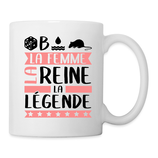 Mug blanc Déborah rébus – La femme, la reine, la légende - blanc