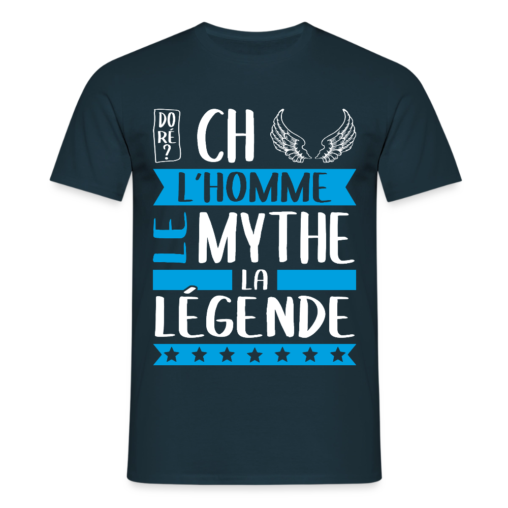 T-shirt homme Michel rébus – L’homme, le mythe, la légende - marine