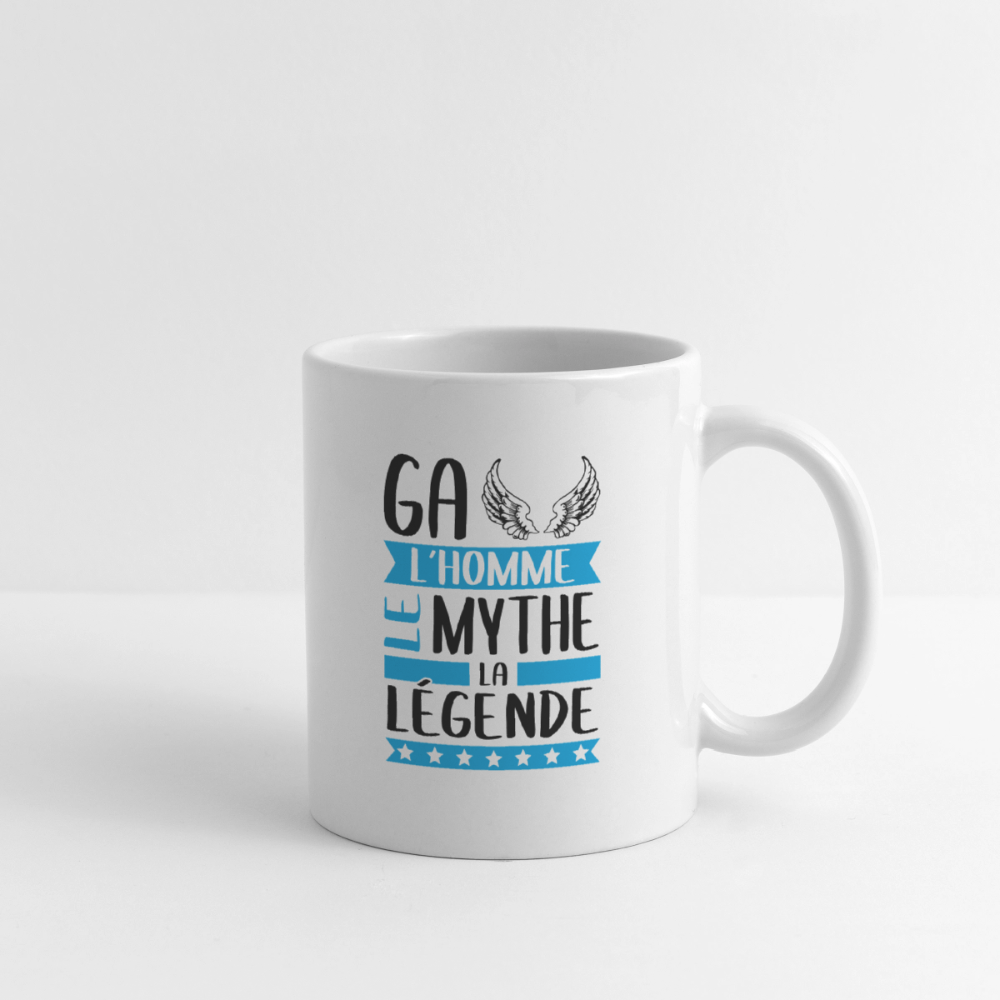Mug blanc Gaël rébus – L’homme, le mythe, la légende - blanc