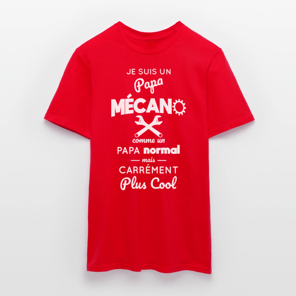 T-shirt Homme - Papa mécano plus cool - rouge