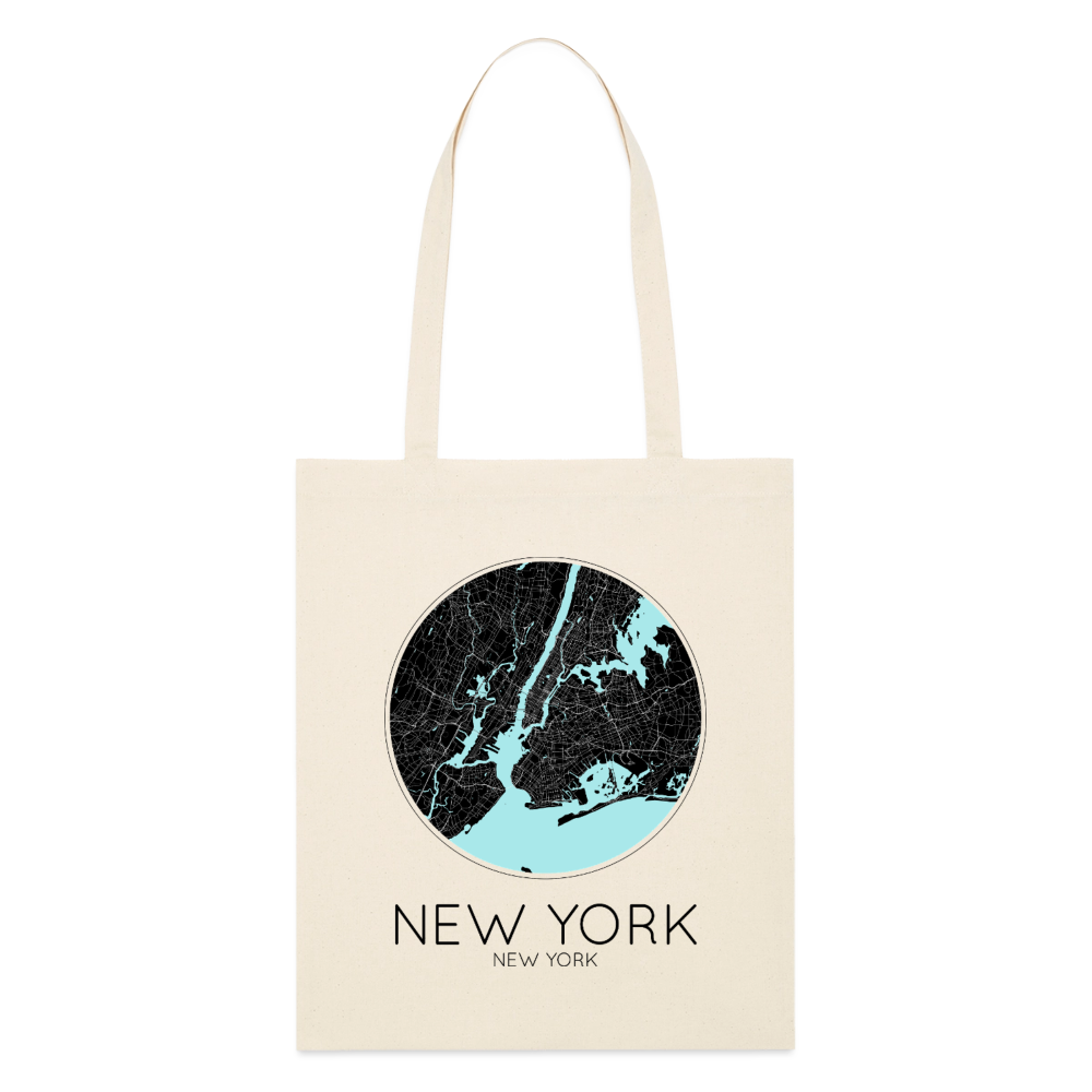 Tote Bag New York Bio Coloris Clair – Plan de New York - écru doux