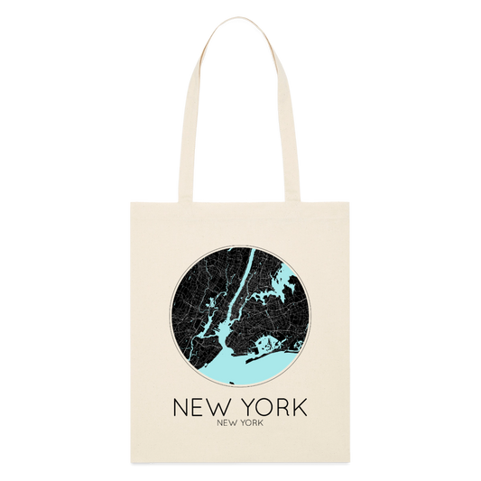 Tote Bag New York Bio Coloris Clair – Plan de New York - écru doux