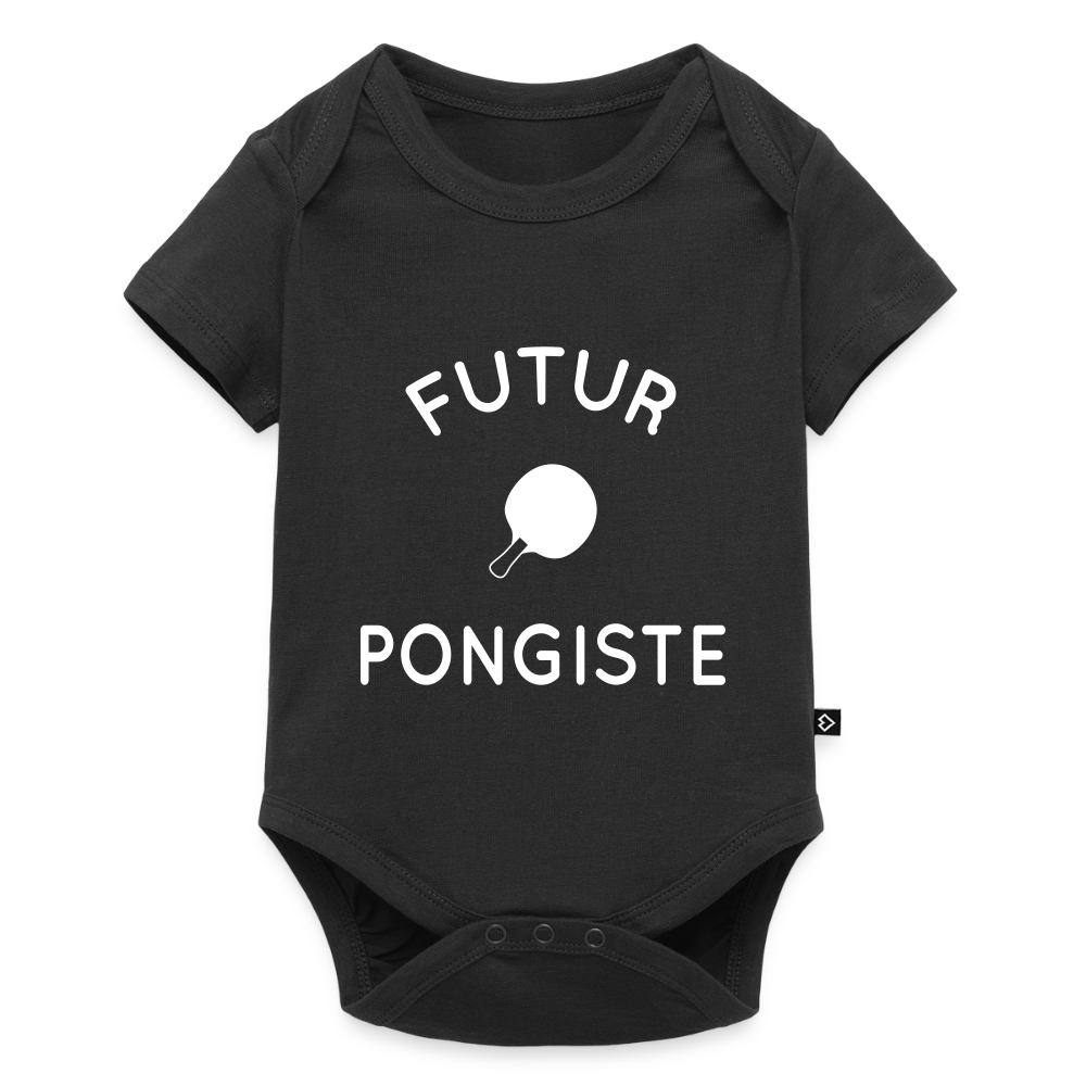 Body Bébé bio manches courtes - Futur pongiste - noir