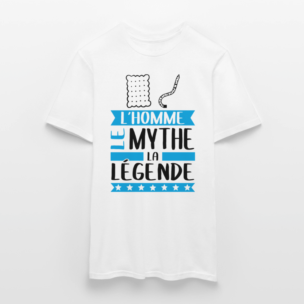 T-shirt homme coloris clair Luc en rébus – l’homme, le mythe, la légende - blanc