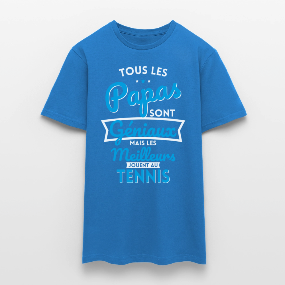T-shirt Homme - Papas géniaux - Les meilleurs jouent au tennis - bleu royal