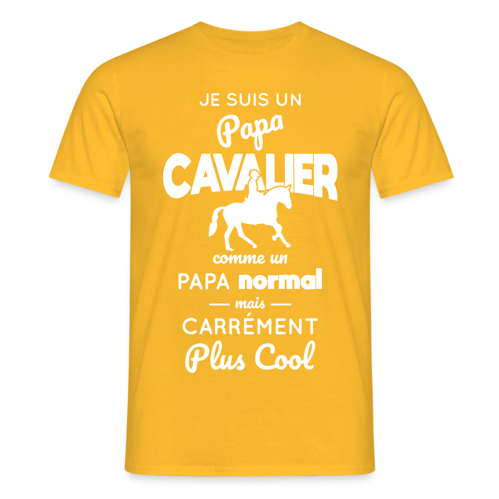 T-shirt Homme - Papa cavalier plus cool - jaune