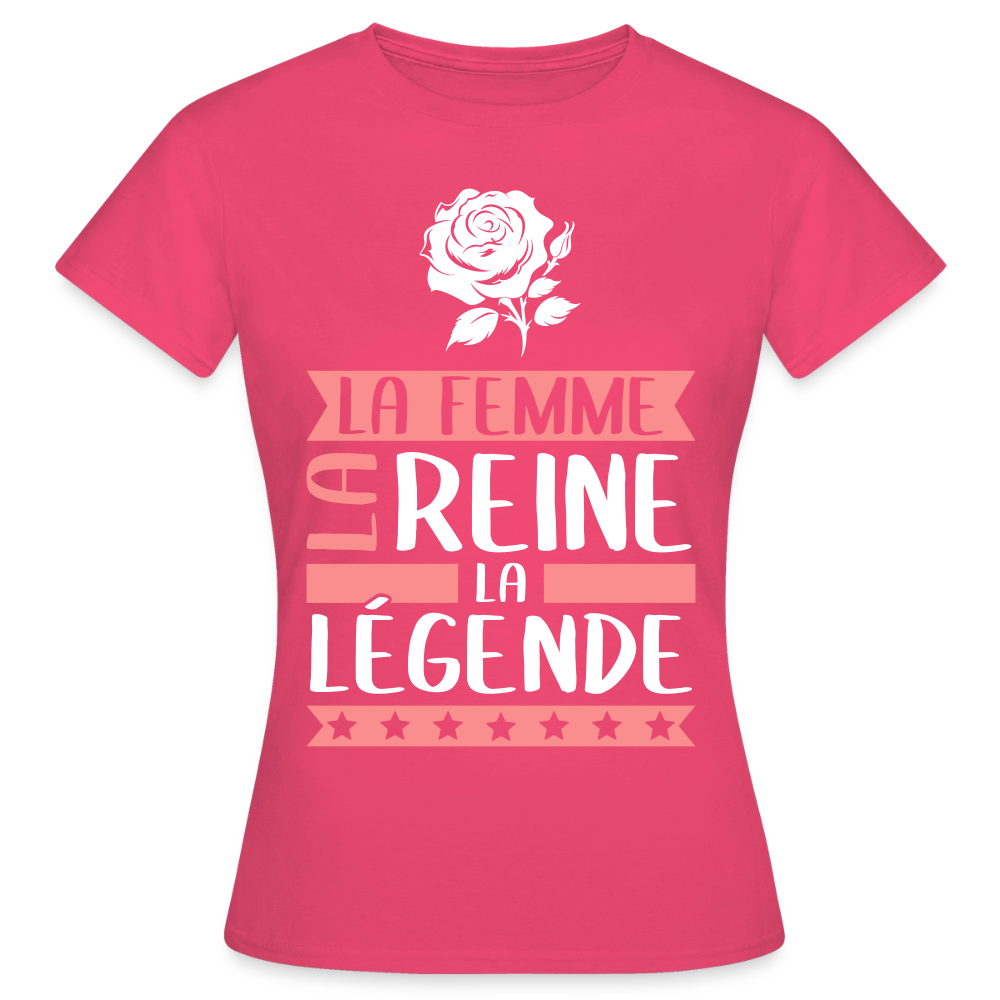 T-shirt femme Rose rébus – La femme, la reine, la légende - rose azalée