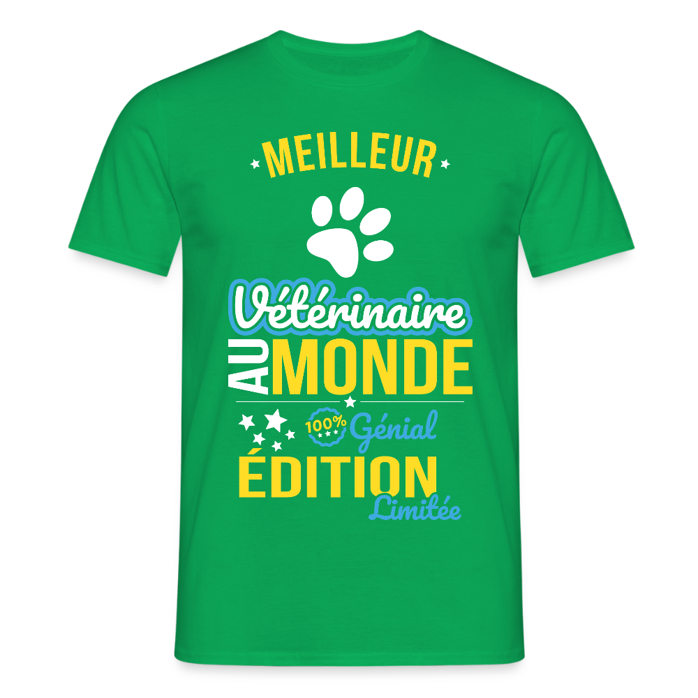 T-shirt Homme - Meilleur Vétérinaire au monde - 100% génial - vert