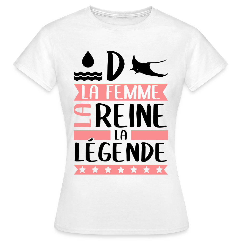 T-shirt femme coloris clair Audrey rébus – La femme, la reine, la légende - blanc