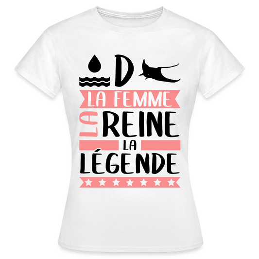 T-shirt femme coloris clair Audrey rébus – La femme, la reine, la légende - blanc