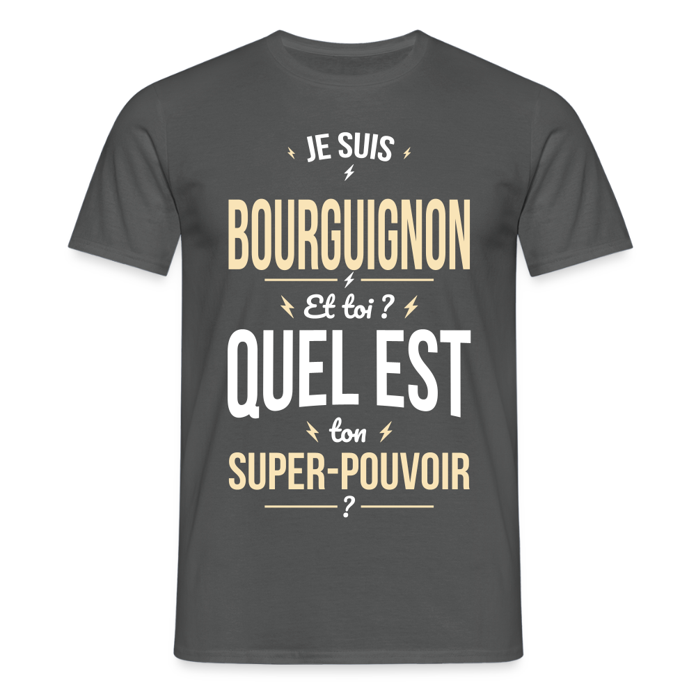 T-shirt Homme - Papa Bourguignon Plus Cool - charbon
