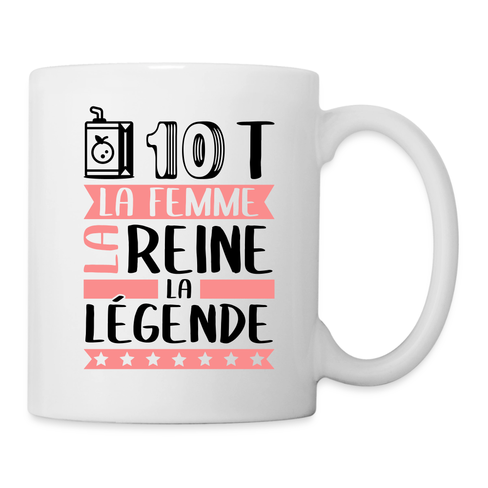 Mug blanc Judith rébus – La femme, la reine, la légende - blanc