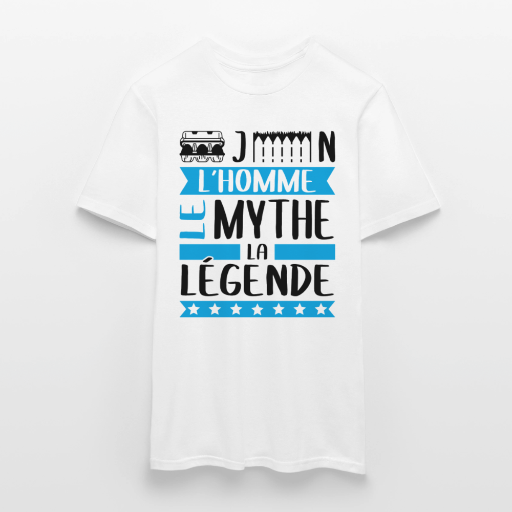 T-shirt homme coloris clair Eugène rébus – L’homme, le mythe, la légende - blanc