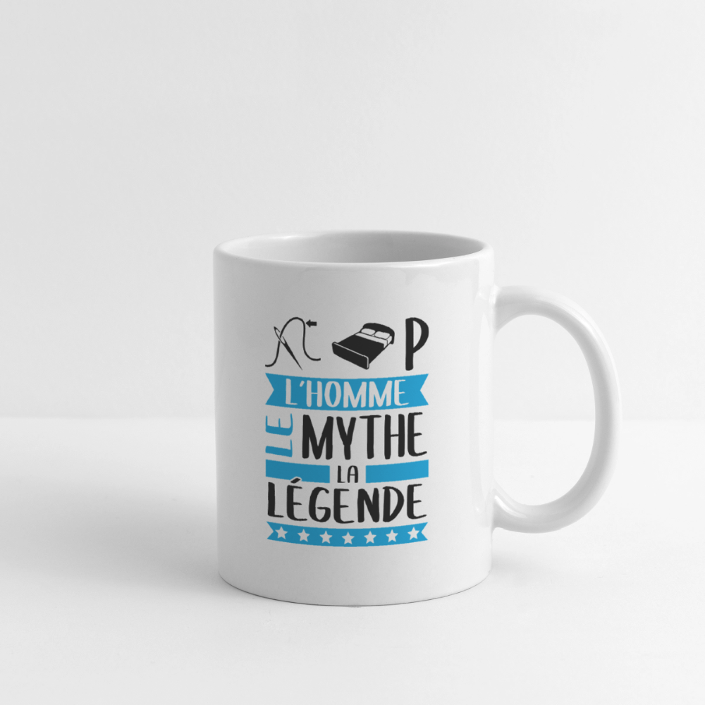 Mug blanc Philippe rébus – L’homme, le mythe, la légende - blanc