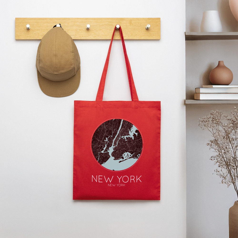 Tote Bag New York Bio – Plan de New York - rouge