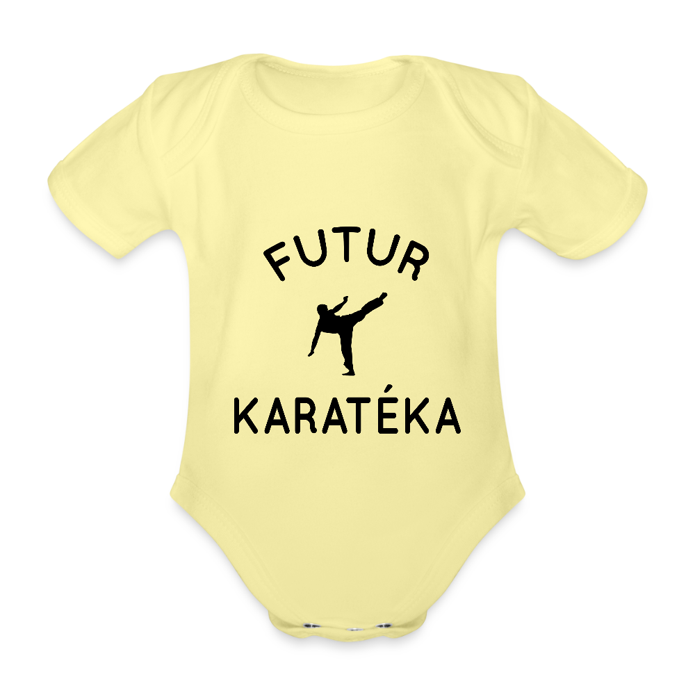 Body Bébé bio manches courtes - Futur karatéka - jaune délavé