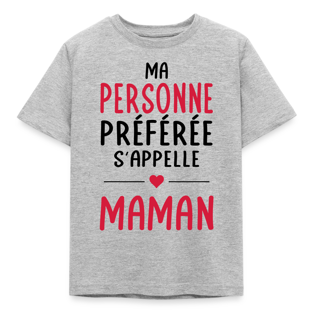 T-shirt enfant coloris clair - Ma personne préférée s'appelle Maman - gris chiné