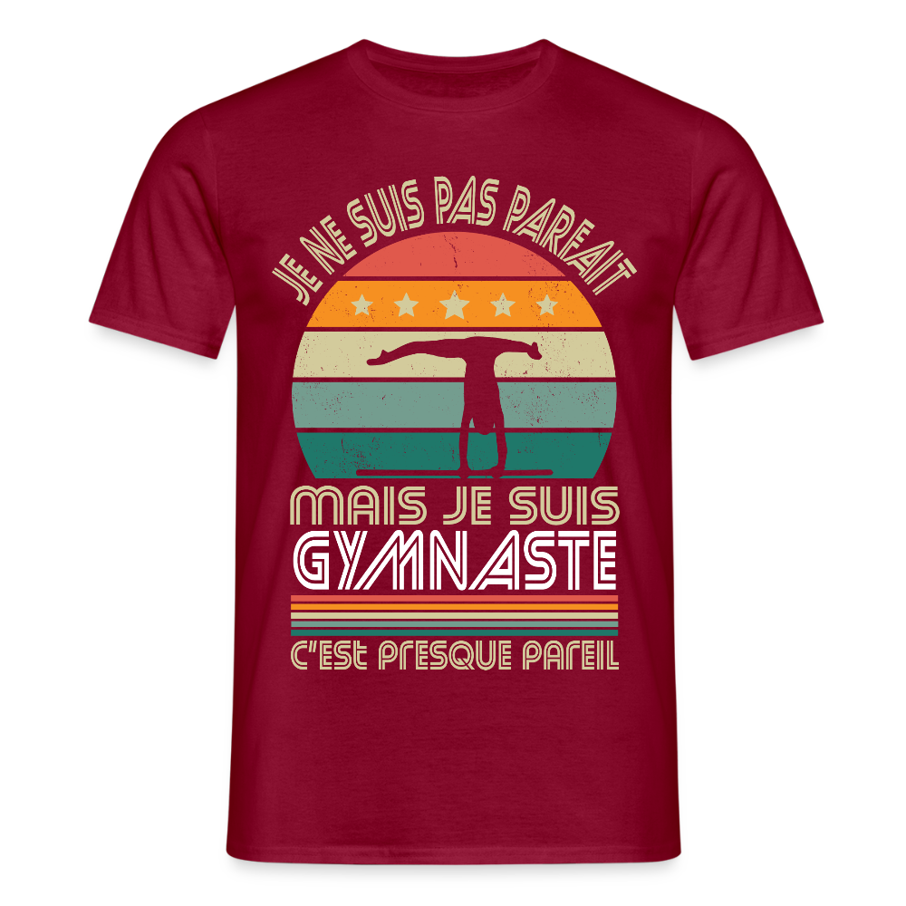 T-shirt Homme - Je ne suis pas parfait mais je suis Gymnaste - rouge brique