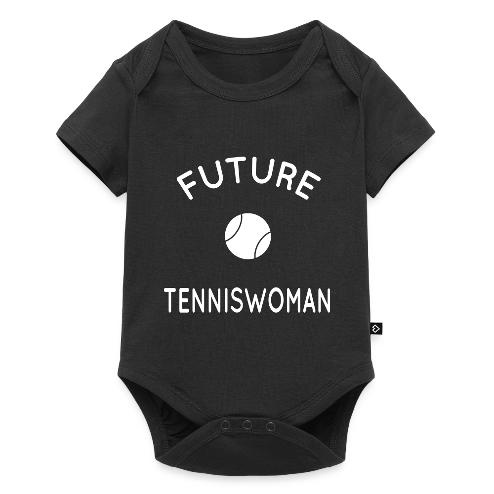 Body Bébé bio manches courtes - Future tenniswoman - noir