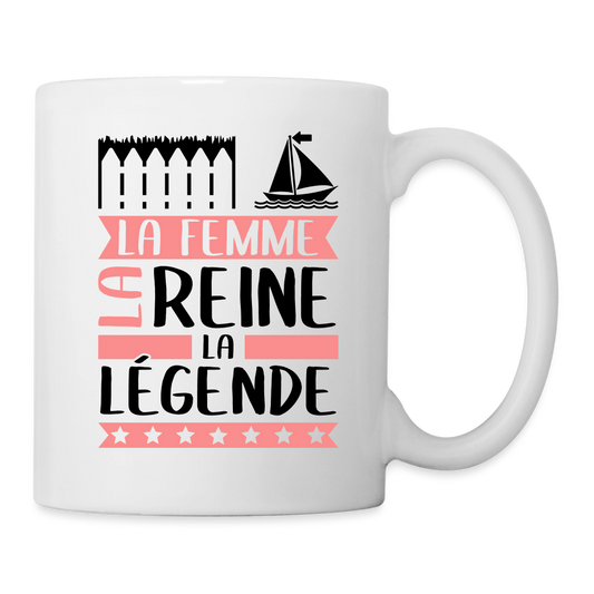 Mug blanc Emma rébus – La femme, la reine, la légende - blanc