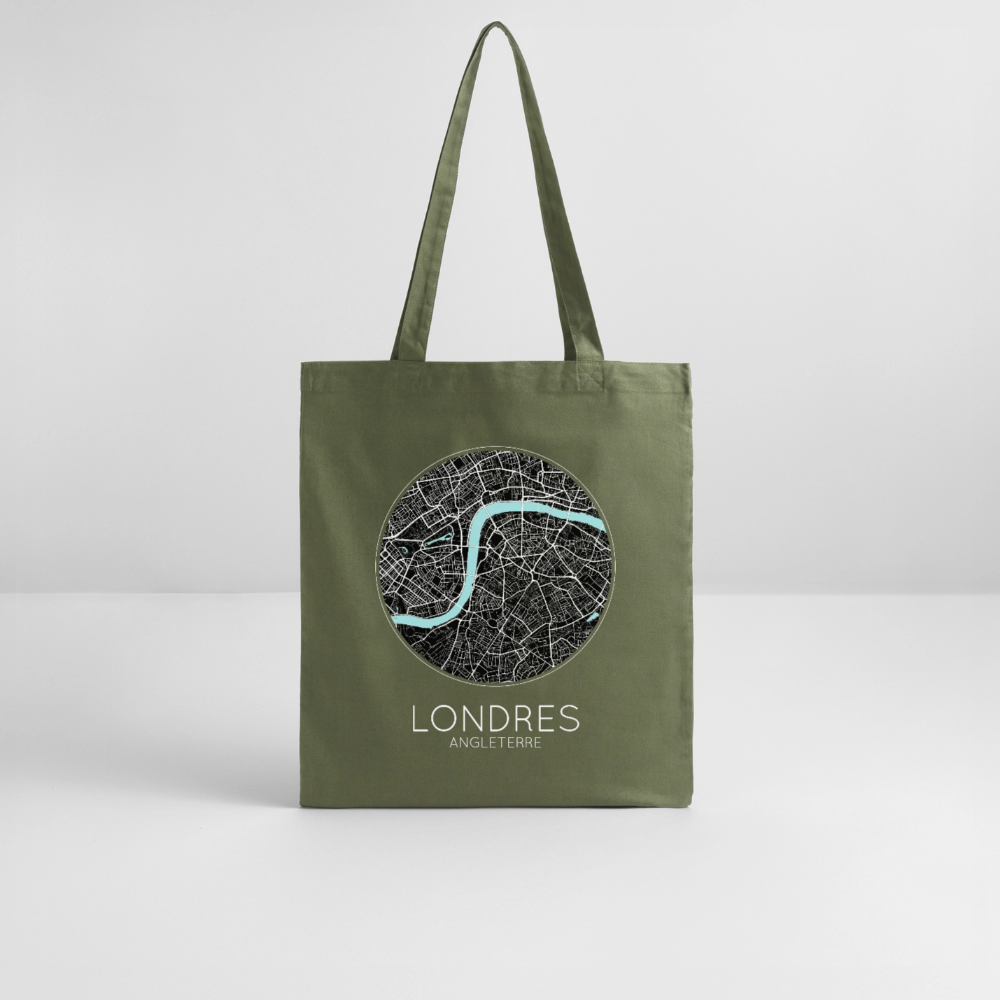 Tote Bag Londres Bio – Plan de Londres - kaki