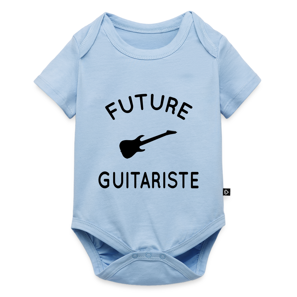 Body Bébé bio manches courtes - Future guitariste - bleu clair