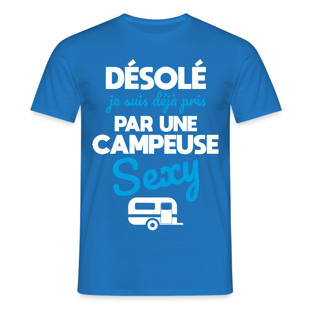 T-shirt Homme - Je  suis déjà pris par une campeuse sexy - bleu royal