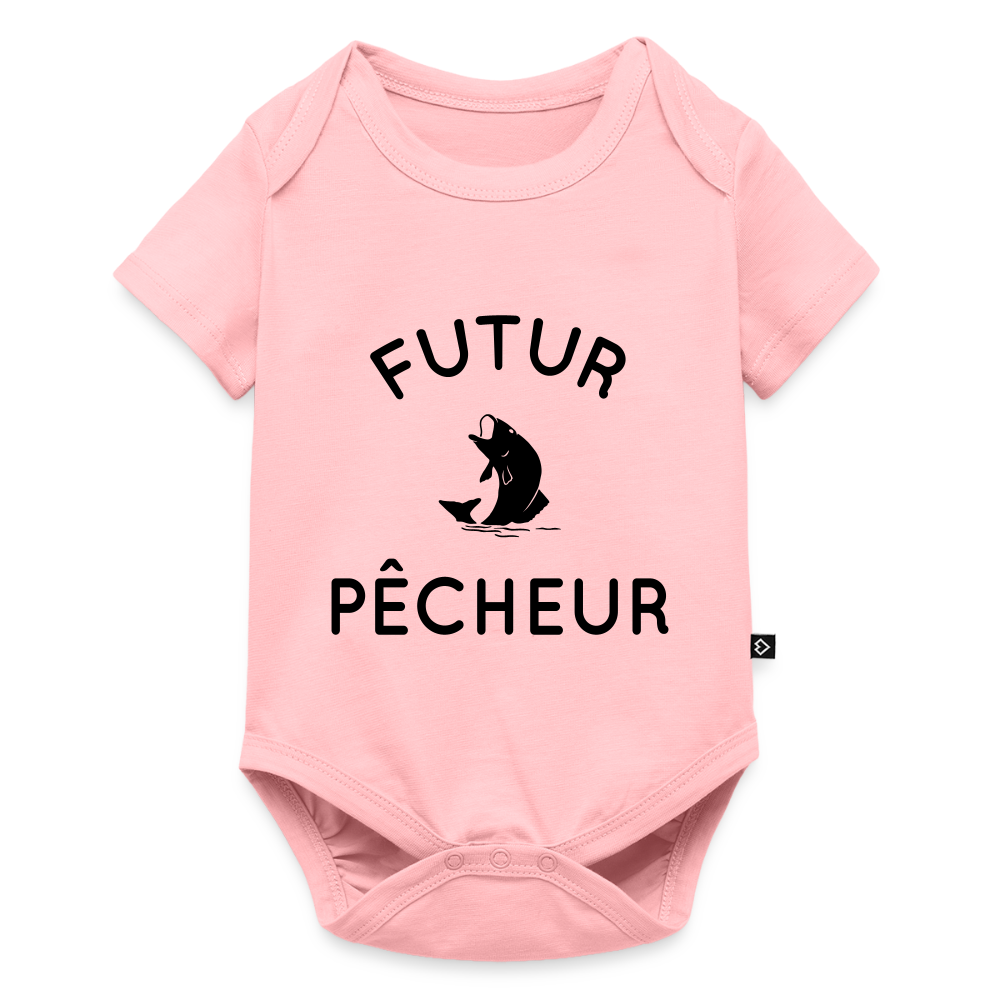 Body Bébé bio manches courtes - Futur pêcheur - rose