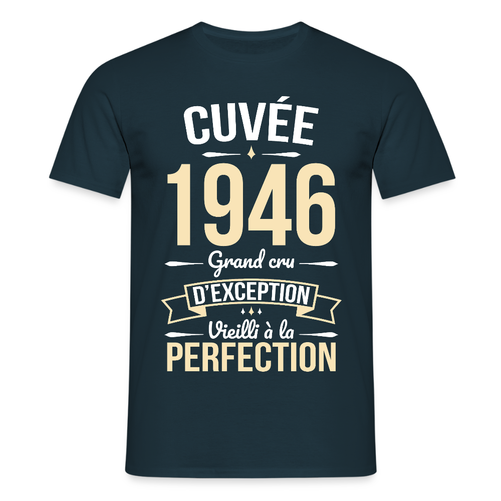 T-shirt anniversaire homme 80 ans – Cuvée 1946, Grand cru d’exception - marine